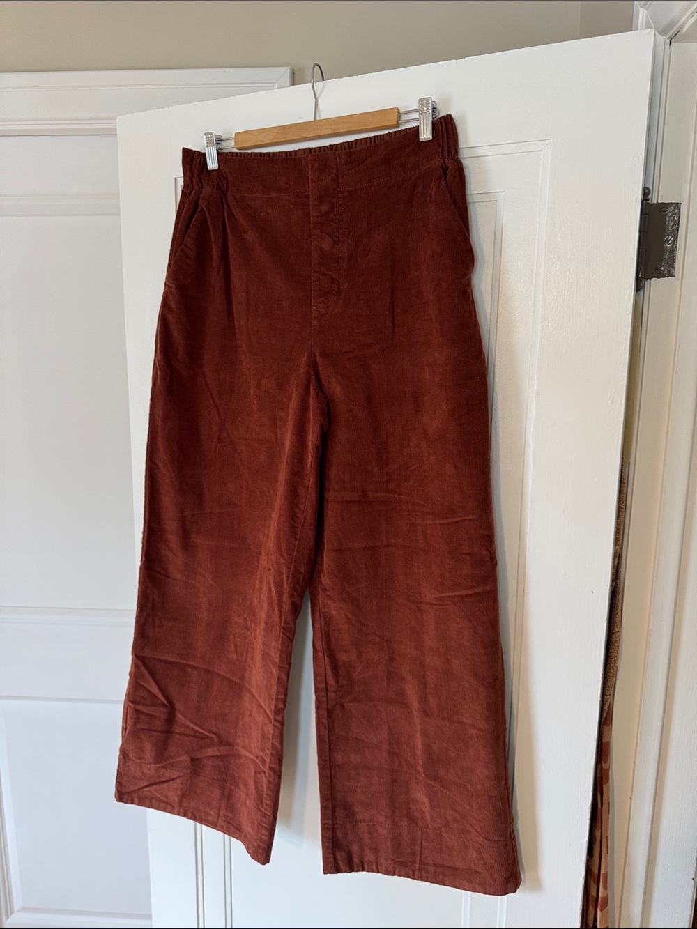 PACT Wide-Leg Corduroy Pants in Rust